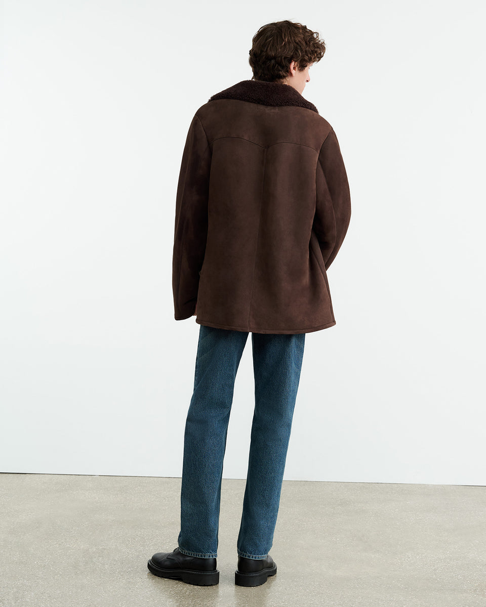 GOSHEN SHEARLING COAT IN ESPRESSO
