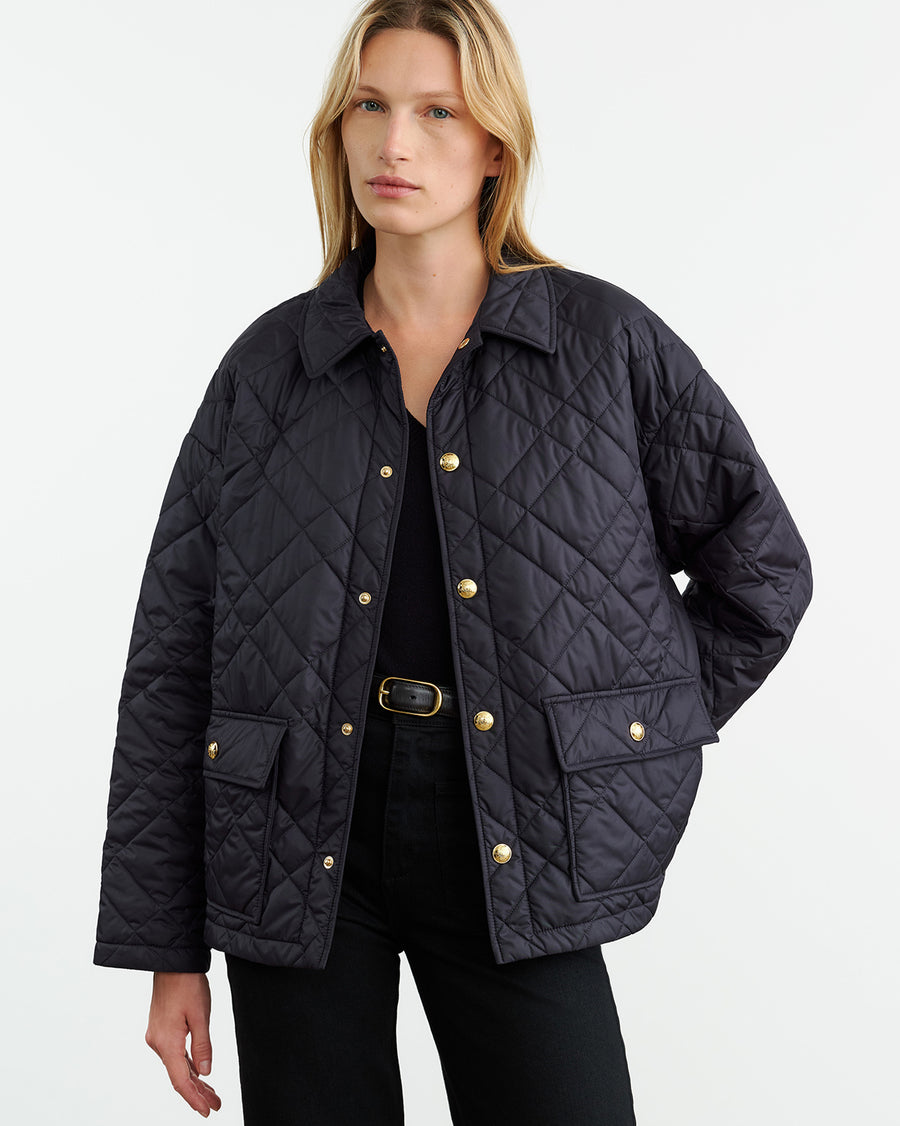 Nili Lotan Women s Helah Parka Dark Navy M