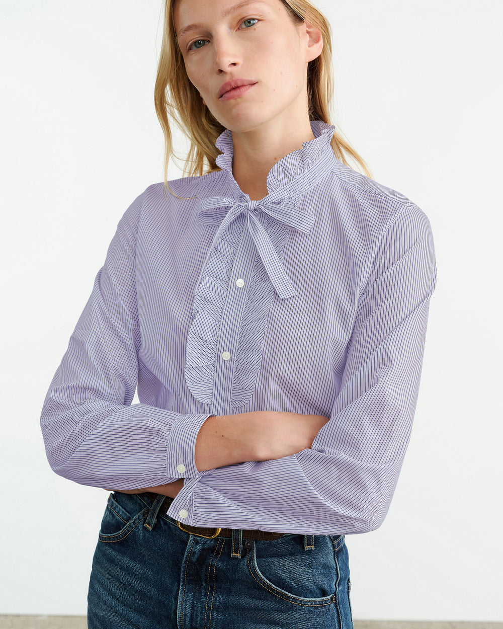 MIERA SHIRT IN MINI NAVY STRIPES