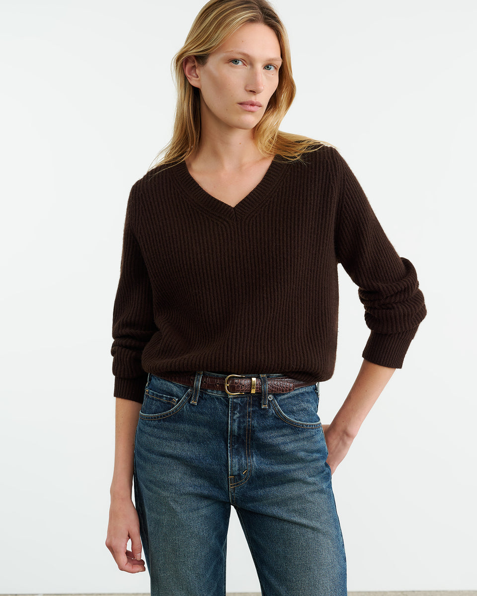 KORINA CASHMERE SWEATER IN ESPRESSO