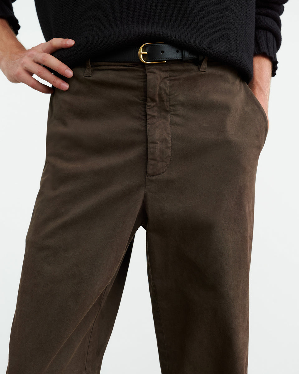 CARSEN COTTON PANT IN DARK BROWN