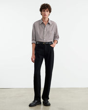 FINN SHIRT IN MINI BROWN STRIPE