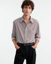 FINN SHIRT IN MINI BROWN STRIPE
