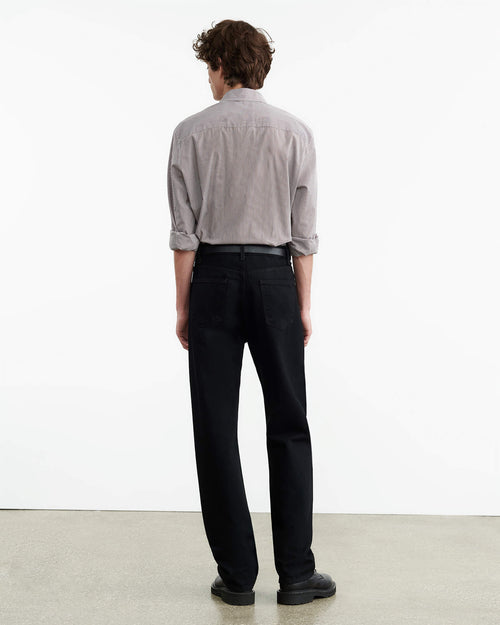 FINN SHIRT IN MINI BROWN STRIPE