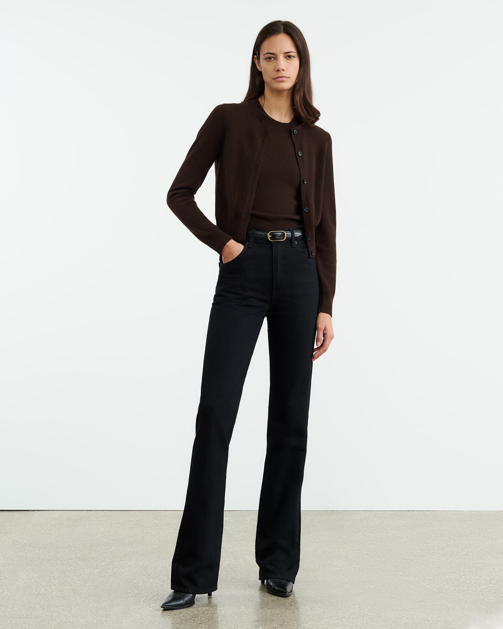 MARCH CASHMERE CARDIGAN IN ESPRESSO