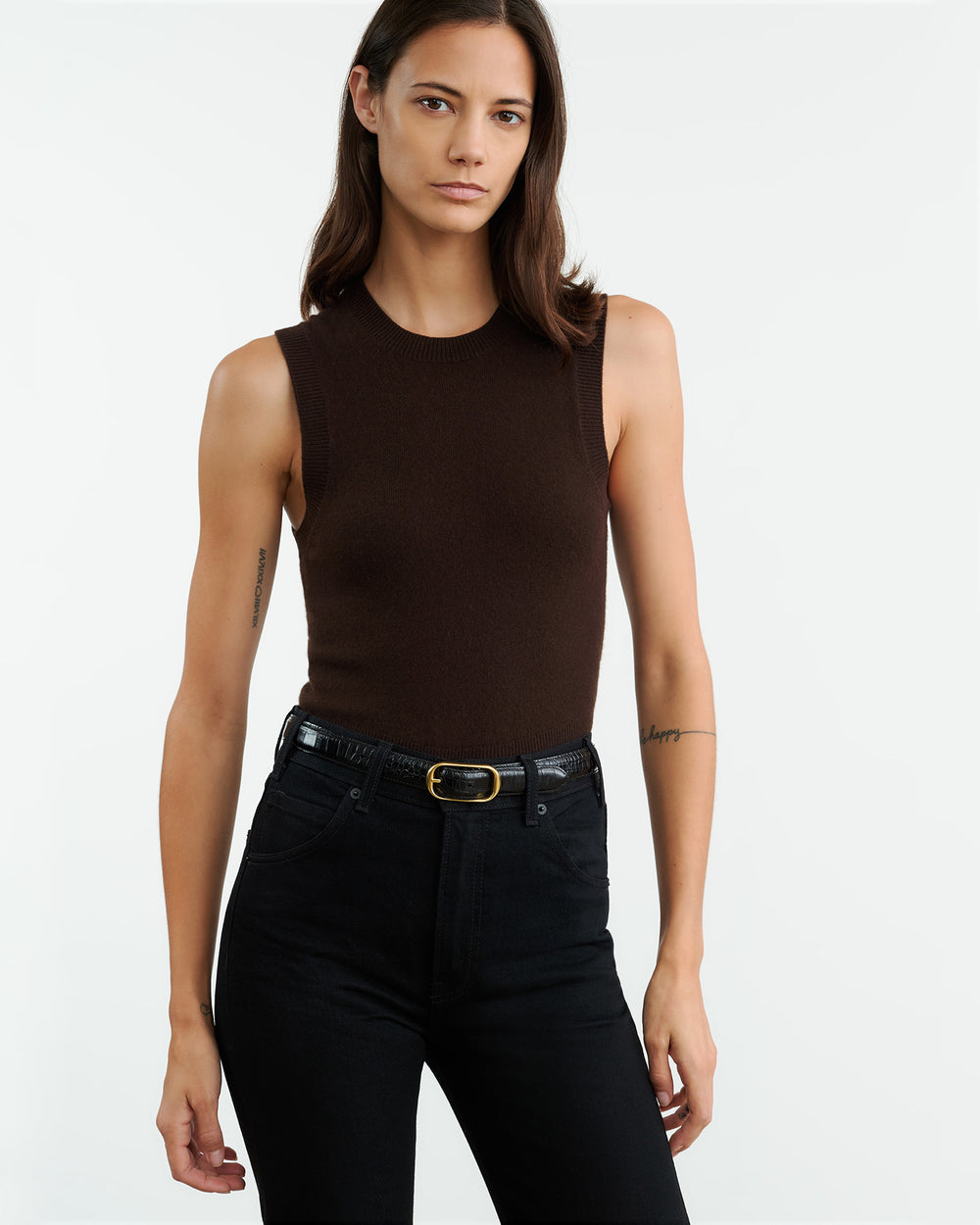MAY CASHMERE TANK IN ESPRESSO