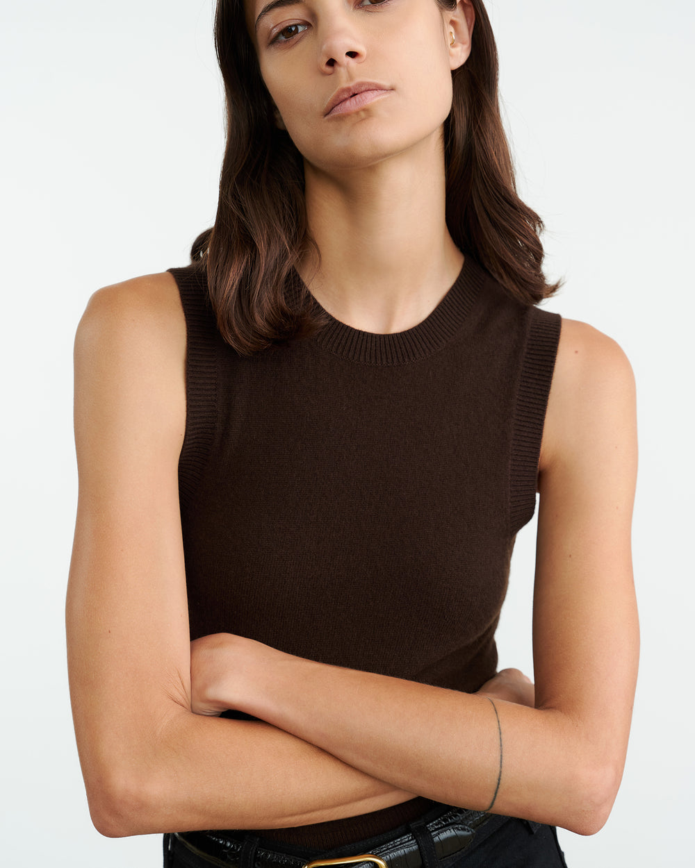 MAY CASHMERE TANK IN ESPRESSO