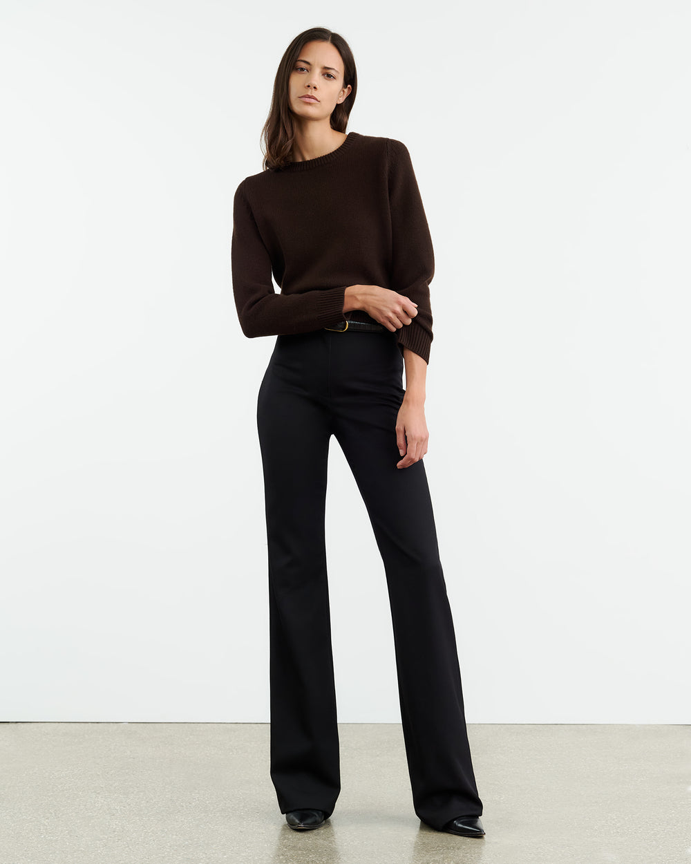 POPPY CASHMERE SWEATER IN ESPRESSO