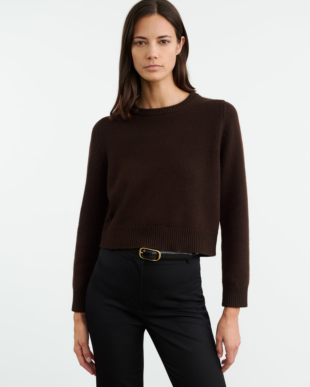 POPPY CASHMERE SWEATER IN ESPRESSO