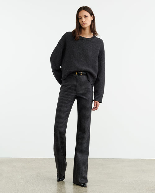 HAISLEY SWEATER IN DARK CHARCOAL MELANGE