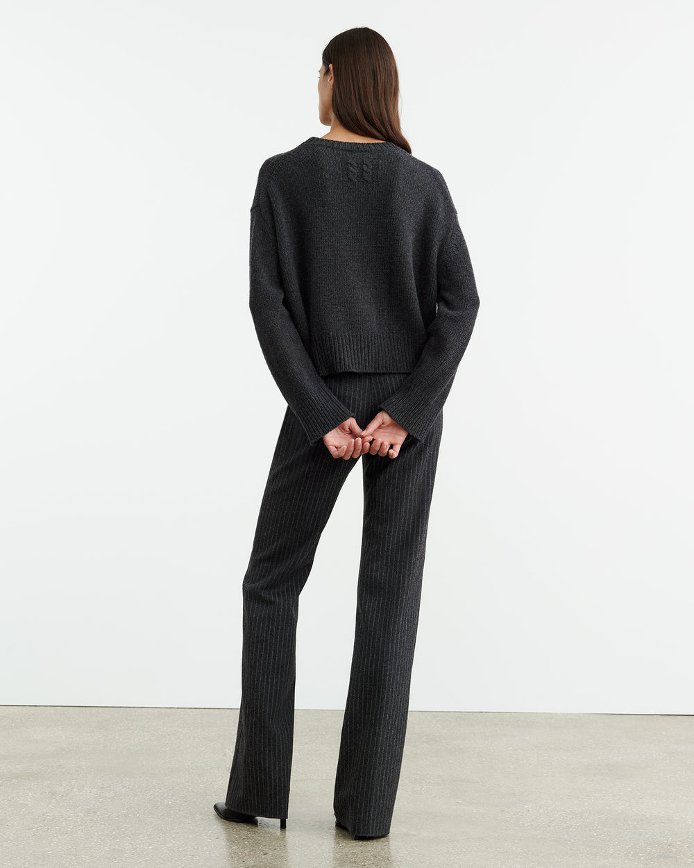 HAISLEY SWEATER IN DARK CHARCOAL MELANGE