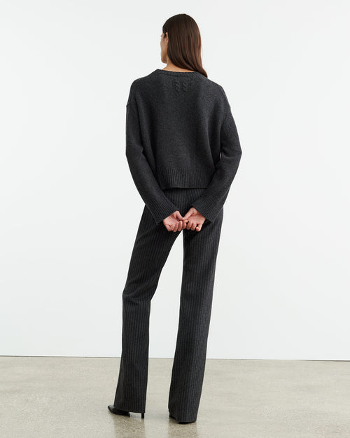 HAISLEY SWEATER IN DARK CHARCOAL MELANGE