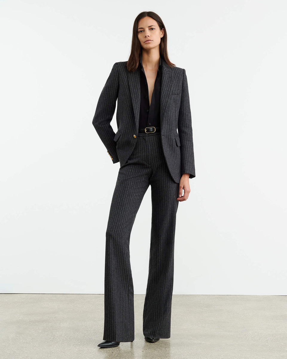 CORETTE PANT IN CHARCOAL PINSTRIPE