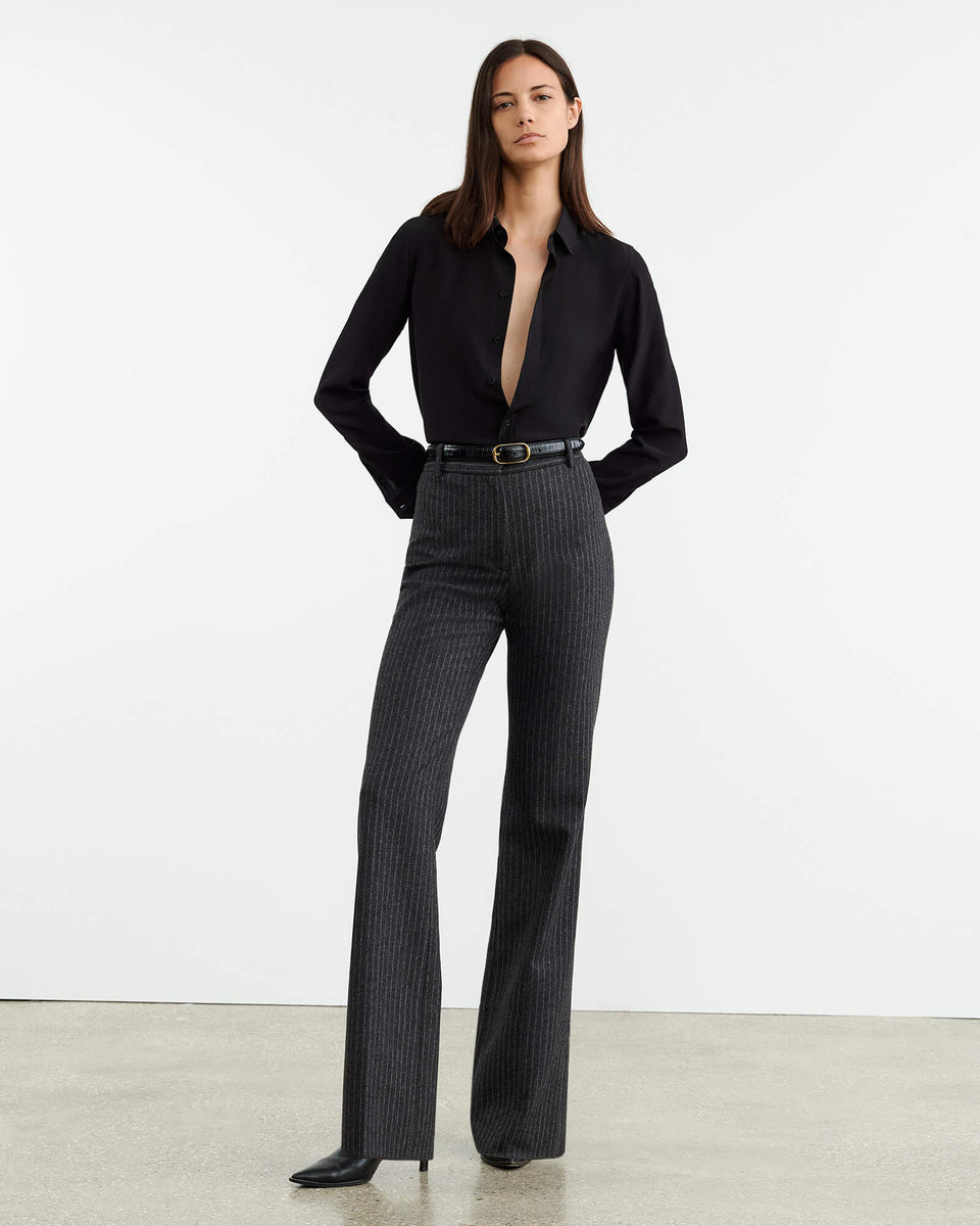 CORETTE PANT IN CHARCOAL PINSTRIPE