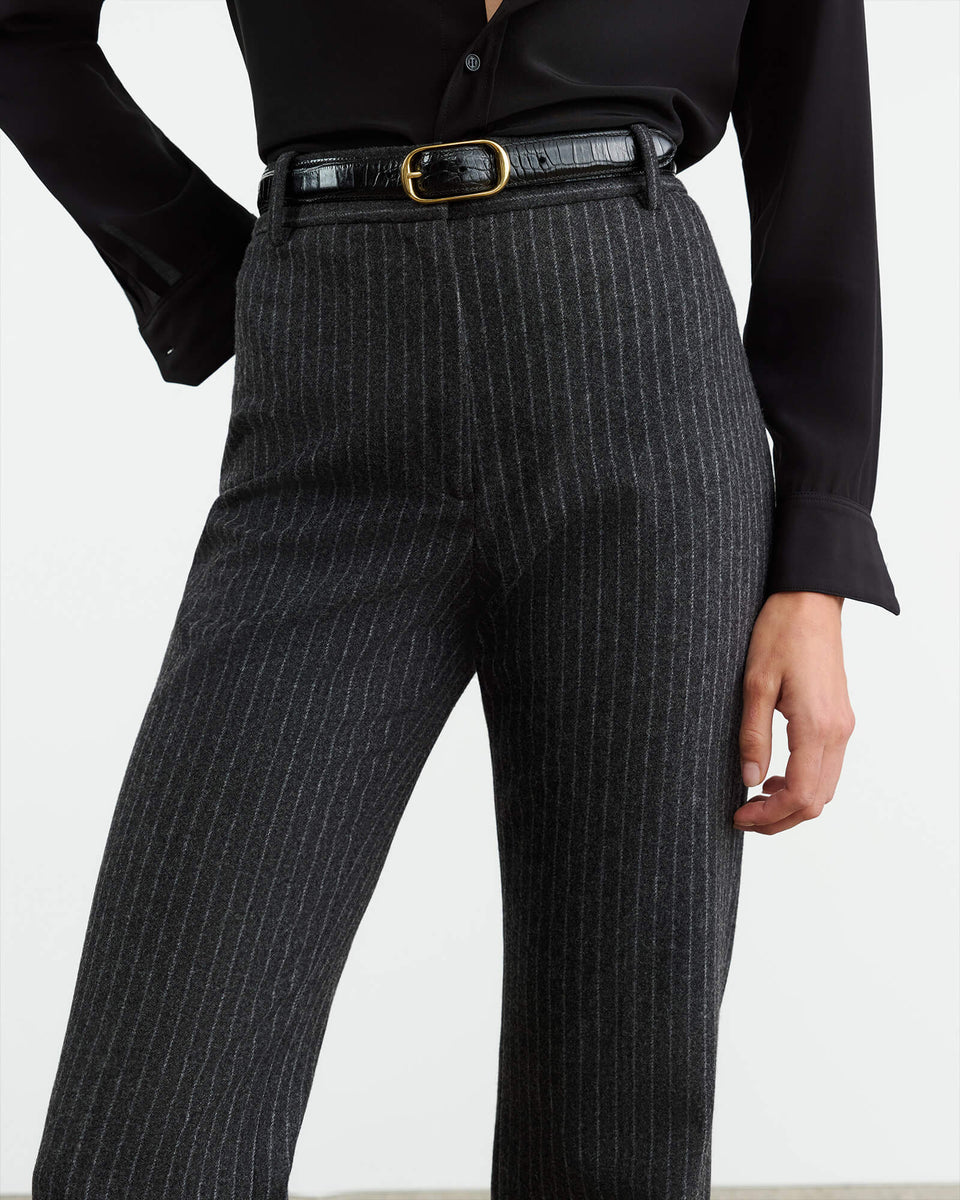CORETTE PANT IN CHARCOAL PINSTRIPE