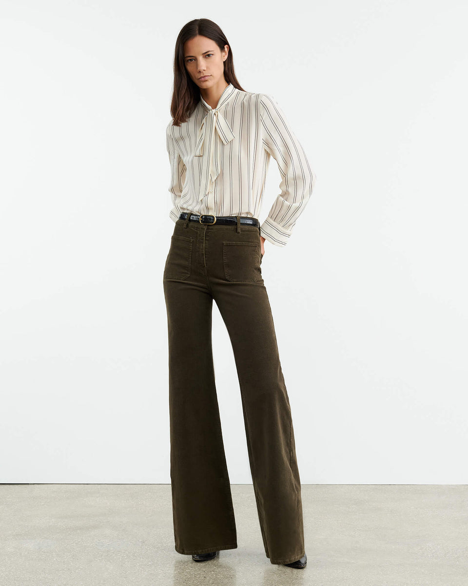 FLORENCE CORDUROY PANT IN DARK UMBER