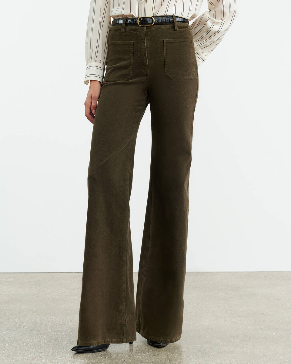 FLORENCE CORDUROY PANT IN DARK UMBER