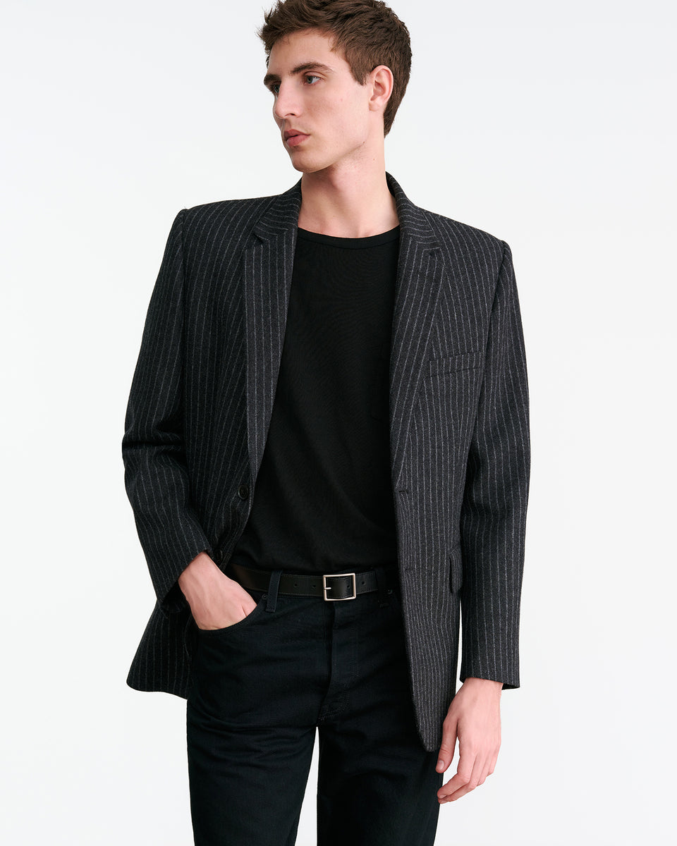ROY BLAZER IN CHARCOAL PINSTRIPE