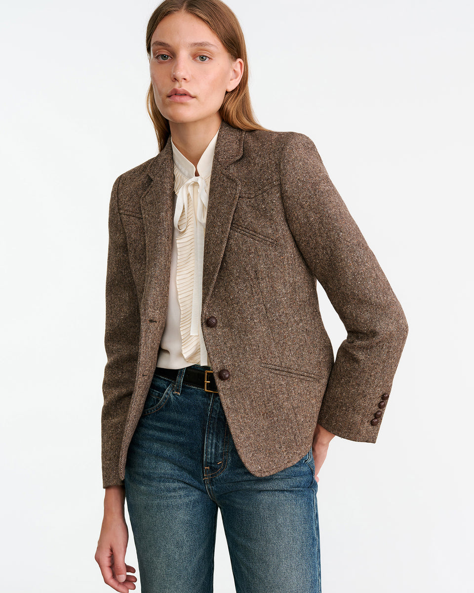 LYON JACKET IN BROWN DONEGAL