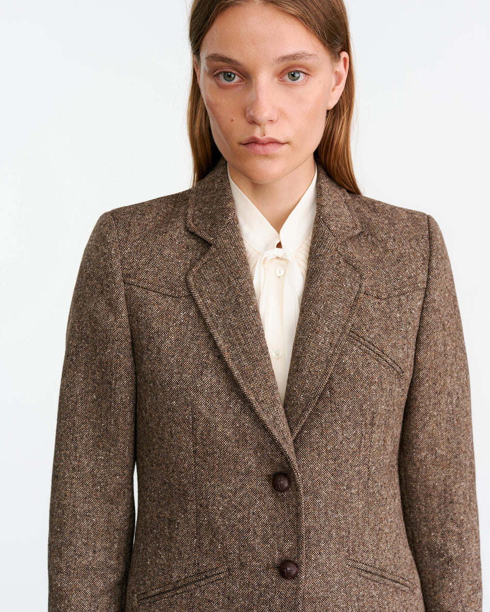 LYON JACKET IN BROWN DONEGAL