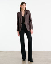BELMONDE LEATHER TAILORED JACKET IN BORDEAUX