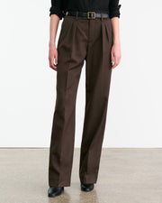 ALPHONSE WOOL PANT IN CHOCOLATE BROWN