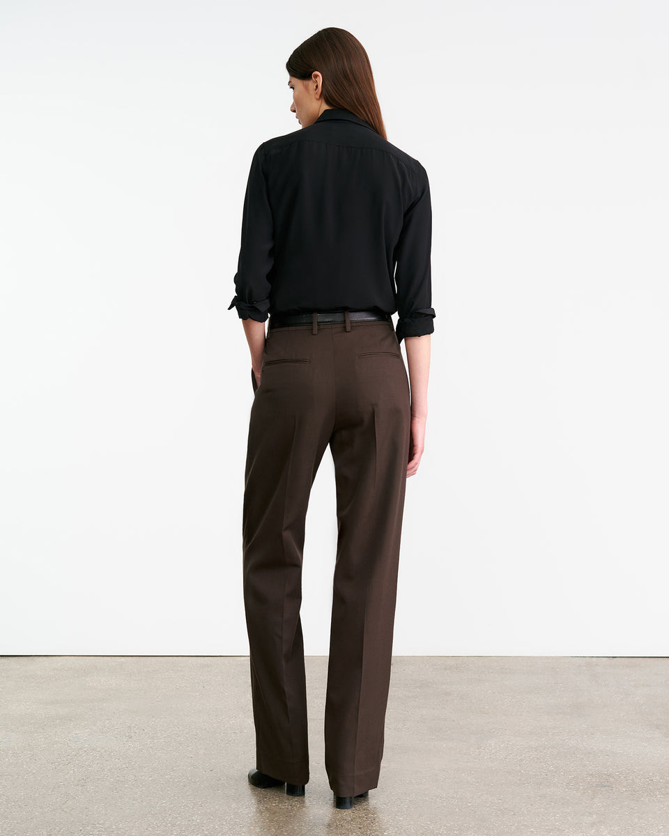 ALPHONSE WOOL PANT IN CHOCOLATE BROWN