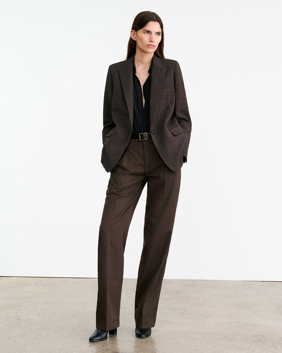 ALPHONSE WOOL PANT IN CHOCOLATE BROWN