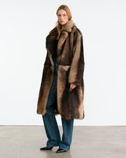 INGRID SHEARLING COAT IN BROWN