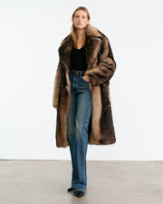 INGRID SHEARLING COAT IN BROWN