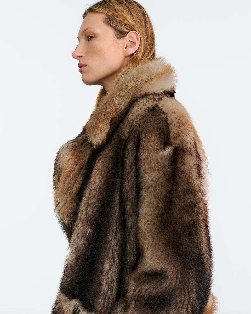 INGRID SHEARLING COAT IN BROWN