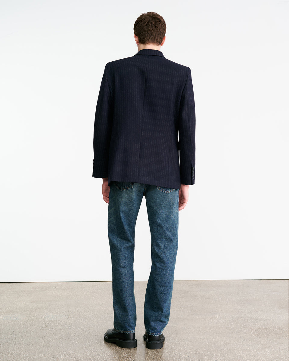 ROY BLAZER IN MIDNIGHT PINSTRIPES