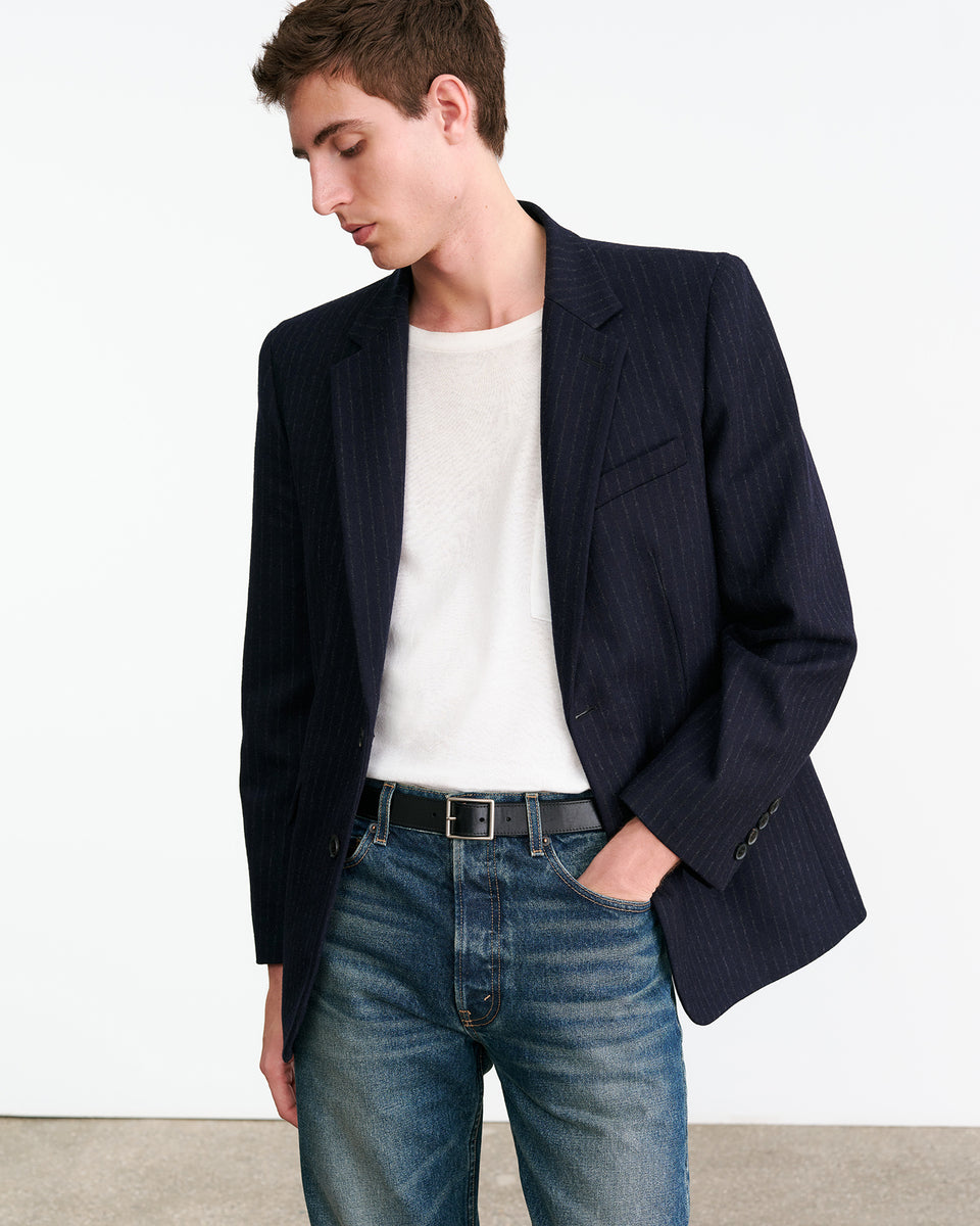 ROY BLAZER IN MIDNIGHT PINSTRIPES