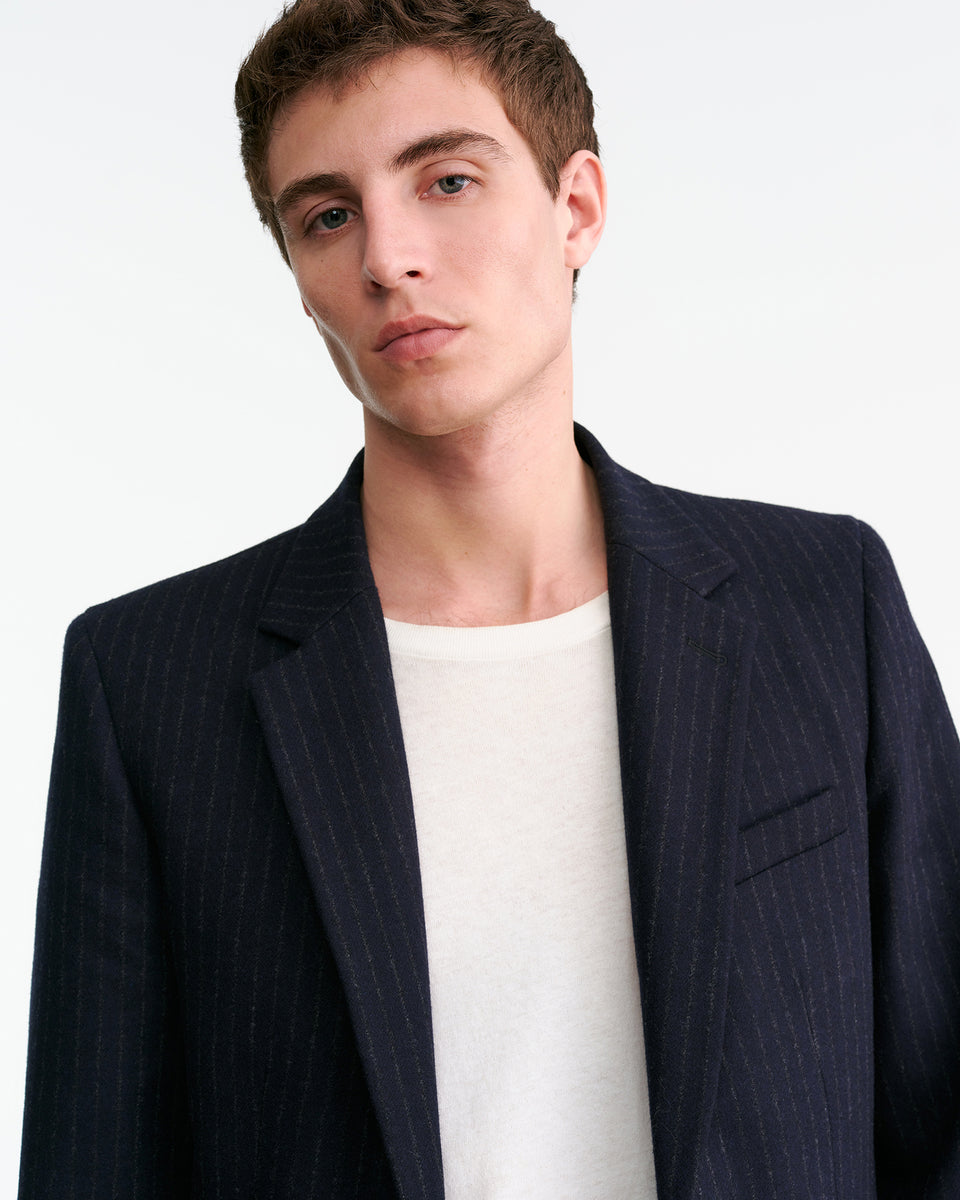 ROY BLAZER IN MIDNIGHT PINSTRIPES