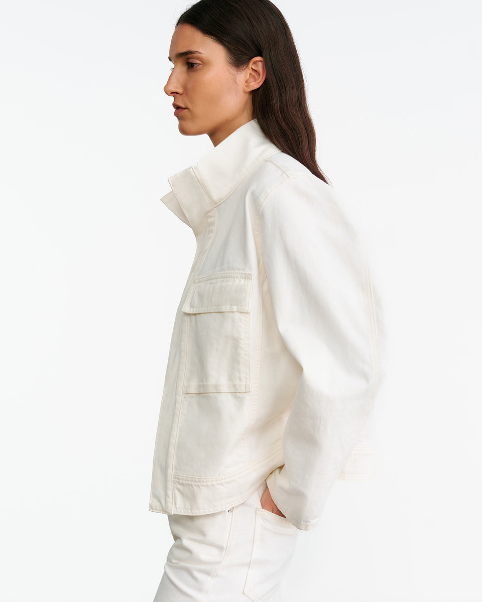 MARILOU DENIM JACKET IN CREAM