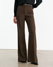 CHRISTOPHE WOOL PANT IN CHOCOLATE BROWN