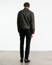 MAJORCA LEATHER JACKET IN DARK MOSS