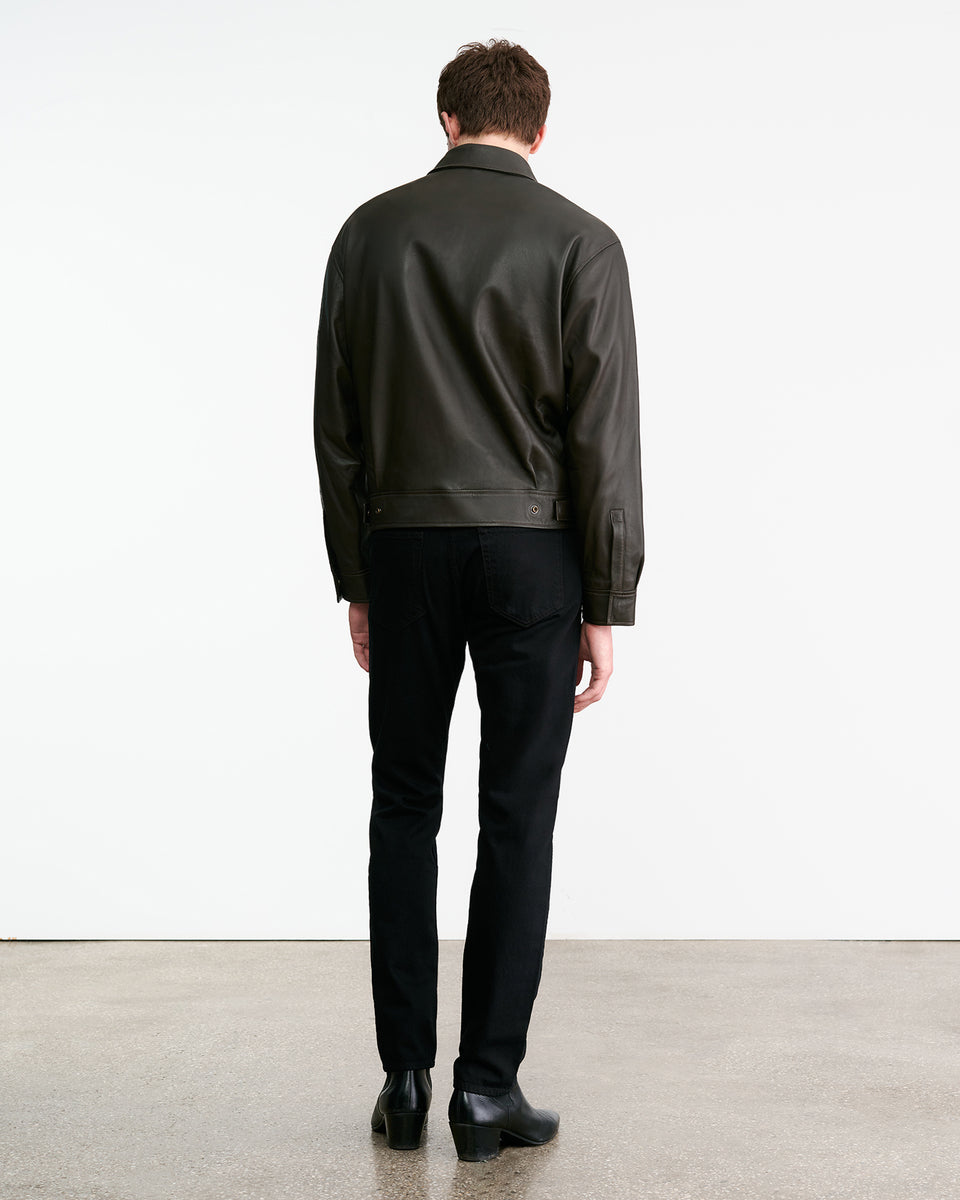 MAJORCA LEATHER JACKET IN DARK MOSS