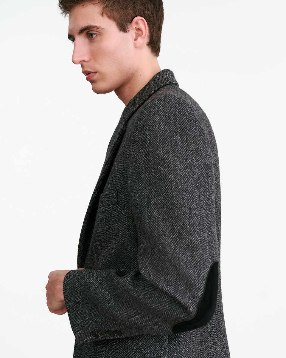 ROY BLAZER IN CHARCOAL HERRINGBONE