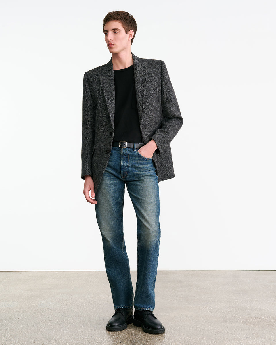 ROY BLAZER IN CHARCOAL HERRINGBONE