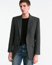 ROY BLAZER IN CHARCOAL HERRINGBONE