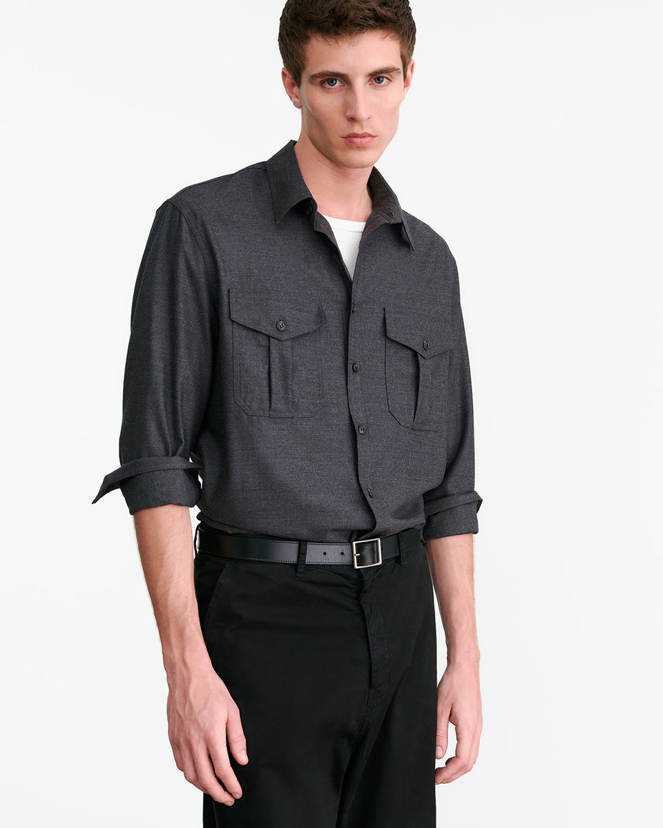 CHRISTOPHE SHIRT IN CHARCOAL MELANGE