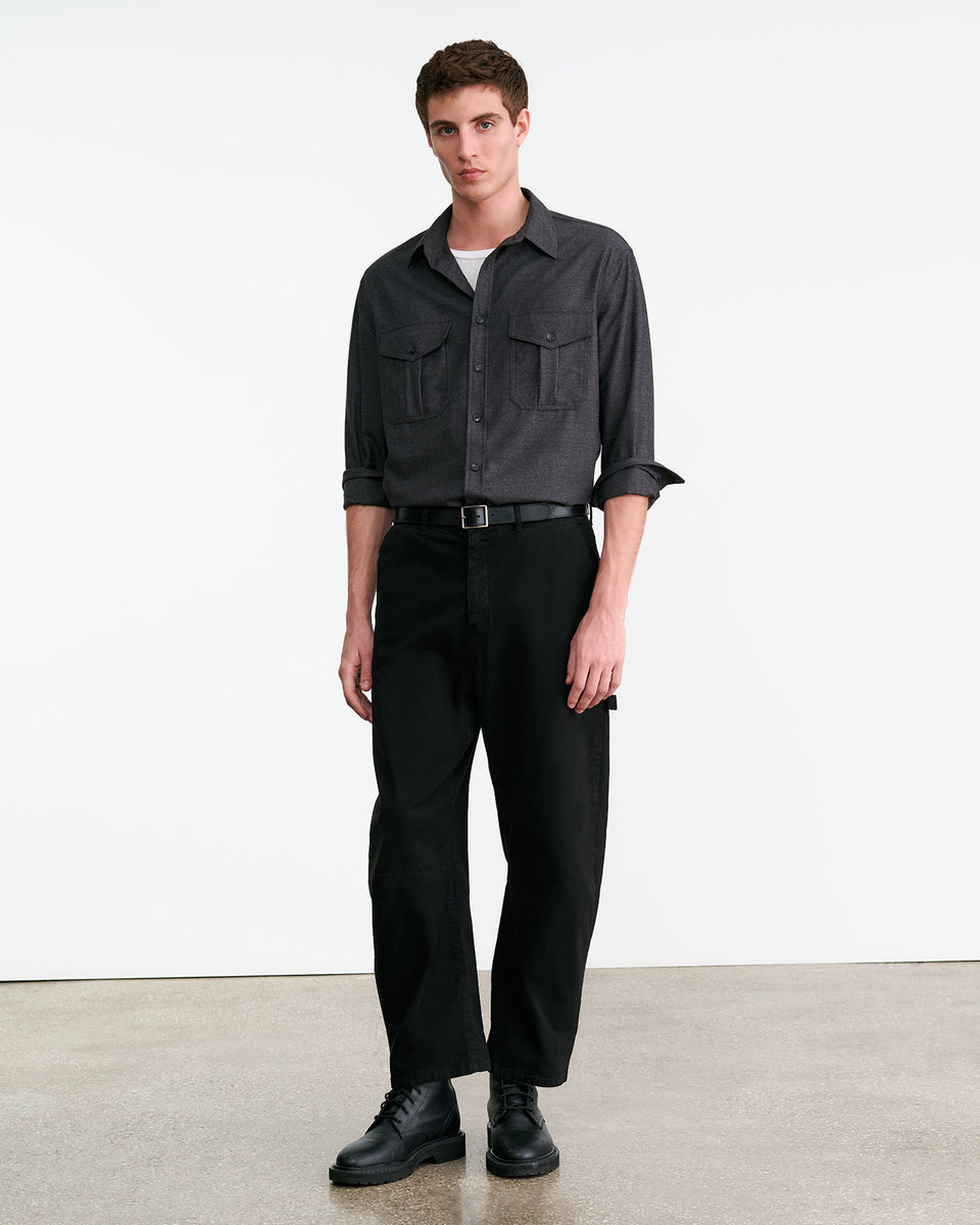 CHRISTOPHE SHIRT IN CHARCOAL MELANGE