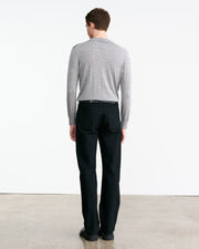 LUDO POLO SWEATER IN MEDIUM GREY MELANGE