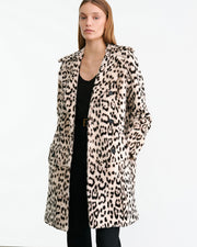 CRYSTAL SHEARLING COAT IN SNOW LEOPARD
