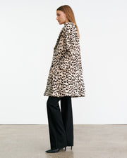 CRYSTAL SHEARLING COAT IN SNOW LEOPARD