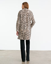 CRYSTAL SHEARLING COAT IN SNOW LEOPARD