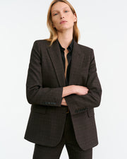 ANABEL TAILORED JACKET IN CIGAR PLAID