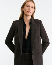ANABEL TAILORED JACKET IN CIGAR PLAID