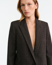 ANABEL TAILORED JACKET IN CIGAR PLAID